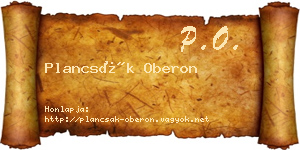 Plancsák Oberon névjegykártya